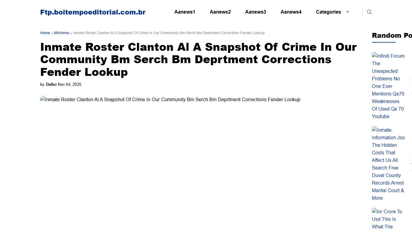 Inmate Roster Clanton Al A Snapshot Of Crime In Our Community Bm Serch Bm Deprtment Corrections Fender Lookup